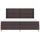vidaXL Boxrugós ágy matracmal Sötét Barna 200 x 200 cm szövet