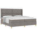 vidaXL Boxrugós ágy fejtámlával Tópszínű 200 x 200 cm szövet