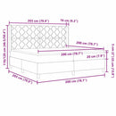 vidaXL Boxrugós ágy fejtámlával Tópszínű 200 x 200 cm szövet
