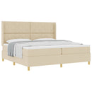 vidaXL Boxrugós ágy fejtámlával Krém 200 x 200 cm szövet