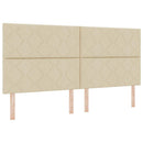 vidaXL Boxrugós ágy fejtámlával Krém 200 x 200 cm szövet