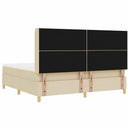 vidaXL Boxrugós ágy fejtámlával Krém 200 x 200 cm szövet