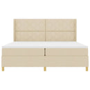 vidaXL Boxrugós ágy fejtámlával Krém 200 x 200 cm szövet