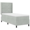 vidaXL Boxrugós ágy matracmal Világosszürke 80 x 200 cm Bársony