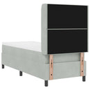vidaXL Boxrugós ágy matracmal Világosszürke 80 x 200 cm Bársony