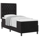 vidaXL Boxrugós ágy matracmal fejtámlával Fekete 80 x 200 cm Bársony