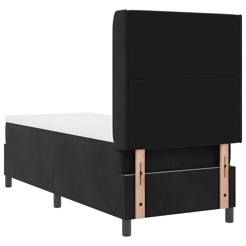 vidaXL Boxrugós ágy fejtámlával Fekete 80 x 200 cm Bársony