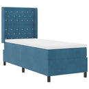 vidaXL Boxrugós ágy matracmal fejtámlával Kék 80 x 200 cm Bársony