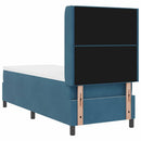 vidaXL Boxrugós ágy matracmal fejtámlával Kék 80 x 200 cm Bársony