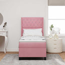 vidaXL Boxrugós ágy matracmal Rózsaszín 80 x 200 cm Bársony