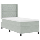 vidaXL Boxrugós ágy matracmal Világosszürke 90 x 190 cm Bársony