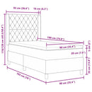 vidaXL Boxrugós ágy matracmal Sötétszürke 90 x 190 cm Bársony