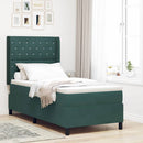 vidaXL Boxrugós ágy matracmal Sötétzöld 90 x 200 cm Bársony