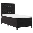 vidaXL Boxrugós ágy matracmal fejtámlával Fekete 100 x 200 cm Bársony
