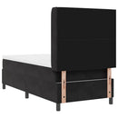 vidaXL Boxrugós ágy matracmal fejtámlával Fekete 100 x 200 cm Bársony