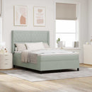 vidaXL Boxrugós ágy fejtámlával Világosszürke 140 x 190 cm Bársony