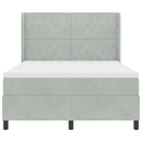 vidaXL Boxrugós ágy fejtámlával Világosszürke 140 x 190 cm Bársony