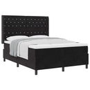 vidaXL Boxrugós ágy matracmal fejtámlával Fekete 140 x 200 cm Bársony