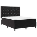 vidaXL Boxrugós ágy matracmal fejtámlával Fekete 140 x 200 cm Bársony