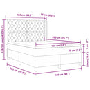 vidaXL Boxrugós ágy fejtámlával Világosszürke 160 x 200 cm Bársony