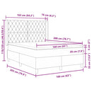 vidaXL Boxrugós ágy matracmal Világosszürke 160 x 200 cm Bársony