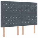vidaXL Boxrugós ágy fejtámlával Sötétszürke 160 x 200 cm Bársony