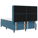 vidaXL Boxrugós ágy matracmal fejtámlával Kék 160 x 200 cm Bársony