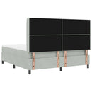 vidaXL Boxrugós ágy matracmal Világosszürke 180 x 200 cm Bársony