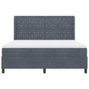 vidaXL Boxrugós ágy matracmal Sötétszürke 180 x 200 cm Bársony