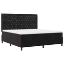 vidaXL Boxrugós ágy matracmal fejtámlával Fekete 180 x 200 cm Bársony