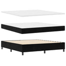 vidaXL Boxrugós ágy matracmal fejtámlával Fekete 180 x 200 cm Bársony