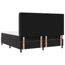 vidaXL Boxrugós ágy matracmal fejtámlával Fekete 180 x 200 cm Bársony