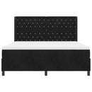 vidaXL Boxrugós ágy matracmal fejtámlával Fekete 180 x 200 cm Bársony
