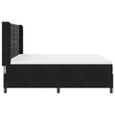 vidaXL Boxrugós ágy matracmal fejtámlával Fekete 180 x 200 cm Bársony