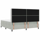 vidaXL Boxrugós ágy matracmal Világosszürke 200 x 200 cm Bársony