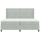 vidaXL Boxrugós ágy matracmal Világosszürke 200 x 200 cm Bársony