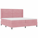 vidaXL Boxrugós ágy matracmal Rózsaszín 200 x 200 cm Bársony