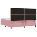 vidaXL Boxrugós ágy matracmal Rózsaszín 200 x 200 cm Bársony