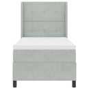 vidaXL Boxrugós ágy fejtámlával Világosszürke 90 x 190 cm Bársony