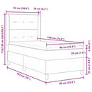 vidaXL Boxrugós ágy matracmal Sötétszürke 90 x 190 cm Bársony