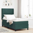 vidaXL Boxrugós ágy matracmal Sötétzöld 90 x 200 cm Bársony
