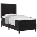 vidaXL Boxrugós ágy matracmal fejtámlával Fekete 100 x 200 cm Bársony