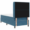 vidaXL Boxrugós ágy matracmal fejtámlával Kék 100 x 200 cm Bársony