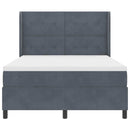 vidaXL Boxrugós ágy fejtámlával Sötétszürke 160 x 200 cm Bársony