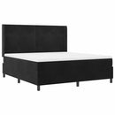 vidaXL Boxrugós ágy matracmal fejtámlával Fekete 180 x 200 cm Bársony