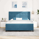 vidaXL Boxrugós ágy matracmal fejtámlával Kék 180 x 200 cm Bársony