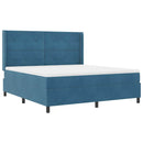 vidaXL Boxrugós ágy matracmal fejtámlával Kék 180 x 200 cm Bársony