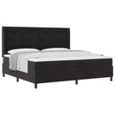 vidaXL Boxrugós ágy matracmal fejtámlával Fekete 200 x 200 cm Bársony