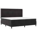 vidaXL Boxrugós ágy matracmal fejtámlával Fekete 200 x 200 cm Bársony