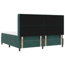 vidaXL Boxrugós ágy matracmal Sötétzöld 200 x 200 cm Bársony